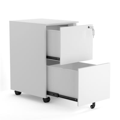 China Modern white steel mobile lock office filing cabinet modern 2 drawer iron filing cabinet pedestal price for sale for sale