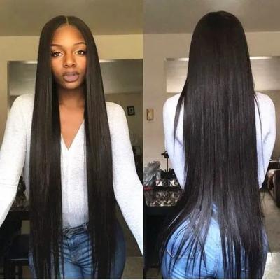 China Double Layer Mechanism Human Hair Weave Straight Human Hair Extensions 40inch Straight Raw Human Hair Extension Holder for sale