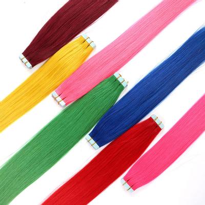 China Wholesale 20inch 20Pcs/box Colored Straight PU Tape Hair Extensions Adhesive Hair Extensions Tangle Tape In for sale