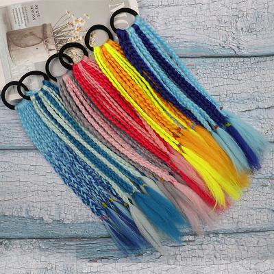 China Hot Selling Synthetic Hair Ponytail Silky Straight Wave Ponytail Heat Resistant Colorful Braided Hair Extension Pieces Synthetic Ponytail for sale