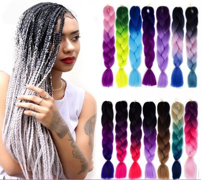 China Cheap Wholesale Jumbo Braid Hairs Bulk Expression Ombre Color Gradient Synthetic Braiding Hair Synthetic Braiding Hair for sale