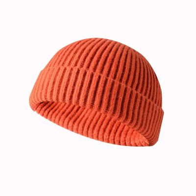 China JOINT Retro Wholesale Men's Knitted Fisherman Beanie Hats Ribbed Cuffed Wool Trawler Beanie Hat Caps for sale