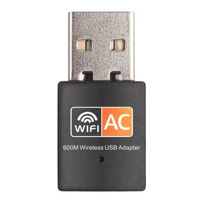 China Wifi Controlled Wireless Adapter 2.4g 5.8g USB 600mbps Dual Band Wireless Mini USB Wifi Adapter Wireless Adapter for sale