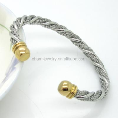 China Other Hot Selling Fashion Stainless Steel Bangle Expandable Twisted Jewelry GSL017 for sale