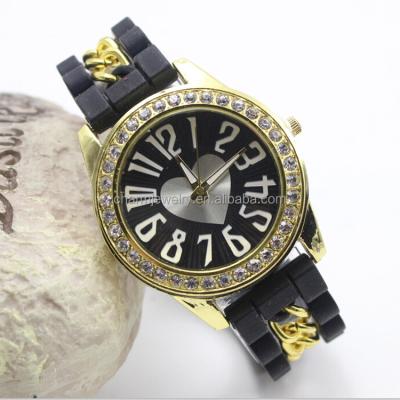 China New Style Non-Specific Silicone Strap Ladies Watches With Rhinestone BWL176 for sale