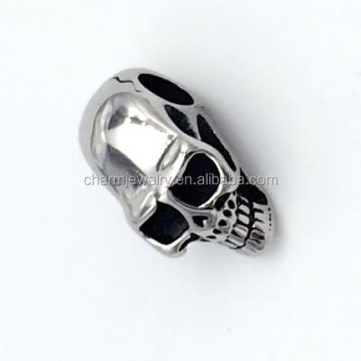 China Punk Stainless Steel Jewelry Findings Stainless Steel Charm Skull Beads For Jewelry Making BXPJ002 for sale