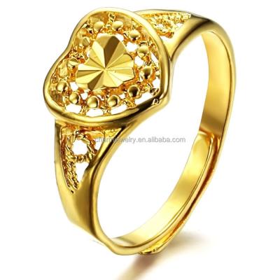 China Wealth Punk Copper Classic Finger Male Adjustable 18k Gold Wedding Ring Brand New Design J007 for sale