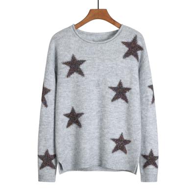 China Anti-wrinkle custom design ladies jacquard pullover sweater women sweater winter seastar for sale