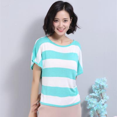 China Anti-pilling women's top ten fashion knitwear, red and white striped knitwear for sale