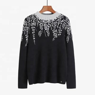 China New Design Anti Shrink Wholesale Adult Women Stand Collar Sweater Knitted Sweater Ladies Clothing For Spring Autumn Season for sale