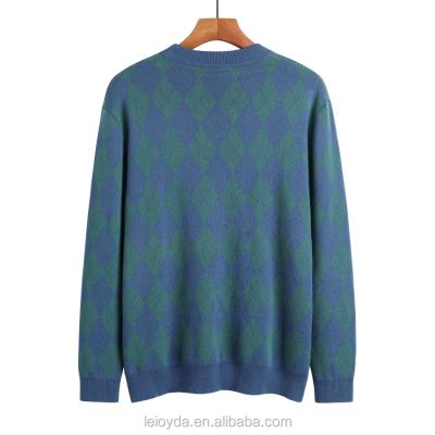 China Anti-Wrinkle Long Sleeve Wool O-Neck Squishy Mens Sweater Kintwear Blue for sale