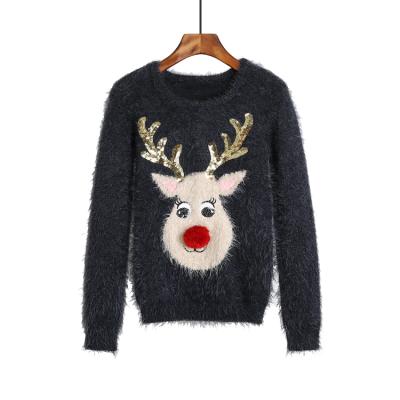 China Anti-wrinkle cotton knit unisex kids baby wool knit sweater kids girl sweater winter christmas deer pattern clothes for sale