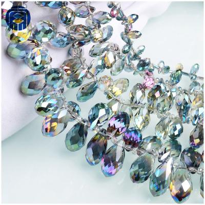 China JuleeCrystal Beaded Jewelry Beads Wholesale 6*12mm Crystal Glass Teardrop Beads For Jewelry Making for sale