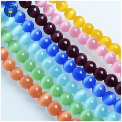 China 8mm Opal Beads JuleeCrystal Fashion Opal Beads Round 8mm Cat's Eye Beads For Jewelry Making for sale