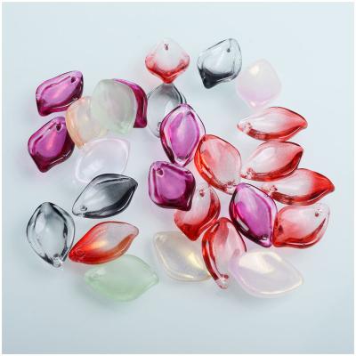 China Crystal Glass Beads New Arrival luster glass beads 13x18mm DIY accessories material leave shape colored beads for jewelry making for sale