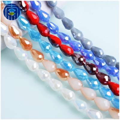 China Wholesale High Quality Beaded Jewelry 8*12mm Crystal AB Plating Teardrop Beads for sale