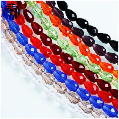 China Wholesale Crystal Teardrop Bead Faceted Crystal Glass Beads Wholesale Colored Crystal Teardrop Bead for sale