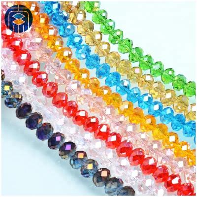 China Glass Beads 8mm Faceted Rondelle Glass Crystal Beads From Pujiang Beads Manufacturer for sale