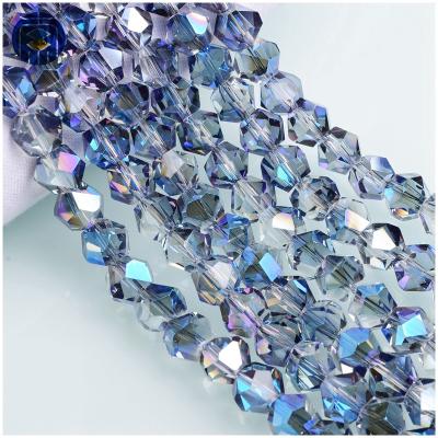 China Wholesale New Arrival Colorful Faceted Beads Wholesale Faceted Stone Shape Crystal Glass Beads for sale