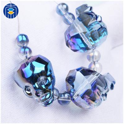 China Factory Wholesale Colorful Crystal Skull Beads Crystal Beads Faceted Crystal Skull Beads for sale