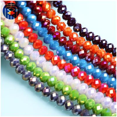 China China Crystal Glass Beads Supplier ab Color Faceted Rondelle Czech Glass Beads for sale