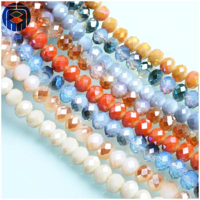 China Glass Beads For Jewelry Making Chinese Crystal Beads Wholesale AB Rondelle Bead Color Combination Glass Beads for sale