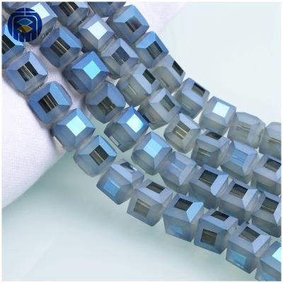 China Wholesale Square Shaped Crystal Cube Beads Wholesale Square Shaped Cube Crystal Beads For Cloth Decoration for sale