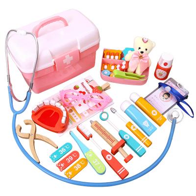 China Educational Toys Best Quality Hot Selling 25 Pieces Set New Medicine Doctor Toy Pink /blue Plastic 25 Piece Basic Set for sale