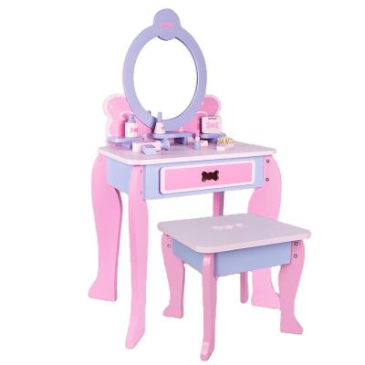 China Earlier Education Factory Can Be Customized Ware Plastic Girls Dresser Set For Children Pretend To Play Wooden Toy Set for sale