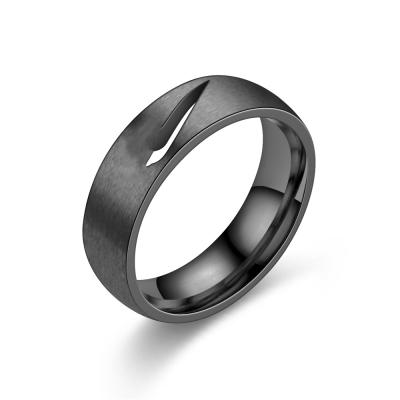 China New Fashion Jewelry Stainless Steel CLASSIC Simple Design Couple Rings Men Rings Stainless Steel Black for sale