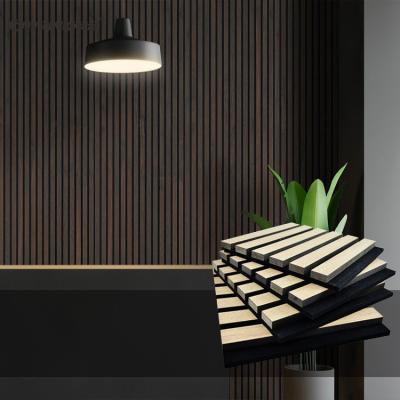 China TianGe Modern Meeting Room And Pet Multifunctional Wood Veneer Slatted Hall Wall And Ceiling Acoustic Panel for sale