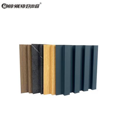 China GoodSound Modern Grill Fluted Solid Wood PVC Home Decor Office Cladding Interior Wall Panel for sale