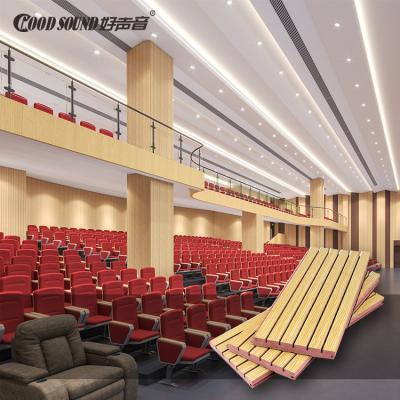 China GoodSound Modern Gymnasium Soundproof Fluted Wooden Wall And Ceiling Tiles Acoustic Board for sale