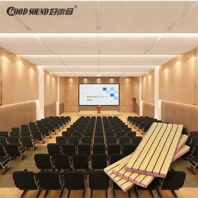 China GoodSound Modern Decorative Ceiling And Wall Acoustics Wood Grooved Wall Panel For Conference Room for sale