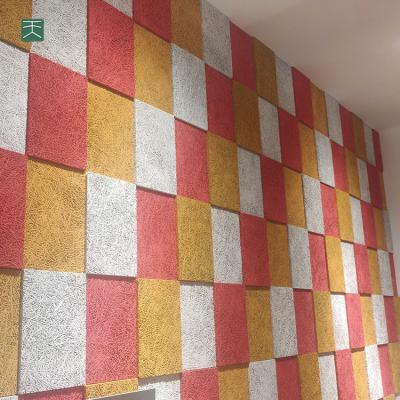 China Square Shape Modern Wall Goodsound Fireproof Acoustic Cement Paneling Wood Chip Insulation Board For Soundproof Project for sale