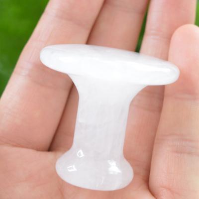 China Leisure Custom Clear Quartz Gua Sha Tool Mushroom Stone For SPA Relaxing Massage Custom Clear Stone Mushroom Quartz Guasha for sale