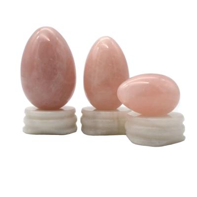 China Europe GIA Certified Yoni Eggs Natural Jade Rose Quartz Yoni Egg for Women Pelvic Muscle Training 3 Sizes in One Set for sale