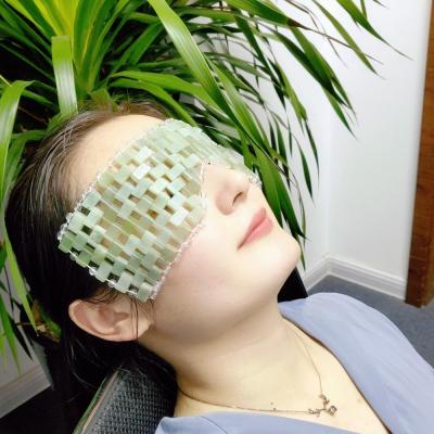 China Handmade Natural Xiuyan Jade Eye Mask Jade Stone Face Natural Anti Aging Eye Mask For Dry Eye Mask for sale