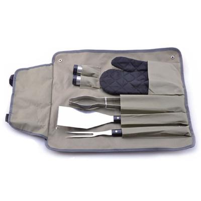 China Easily Cleaned 6 Piece BBQ Tool Kit - Stainless Steel BBQ Grill Utensil Accessory Set in Nylon Carry Case for sale