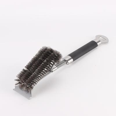 China 2021 New Design Easily Cleaned Safe BBQ Cleaner Grilling Brushes and Scraper Stainless Steel BBQ Grill Brush for Cleaning Grills for sale