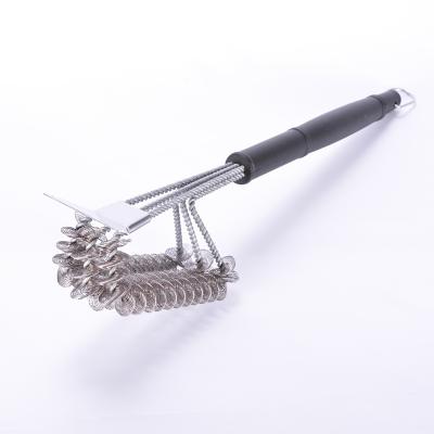 China Amazon Success BBQ Grill Stainless Steel Spring Metal BBQ Grill Easily Cleaned Powerful Cleaning Brush for sale