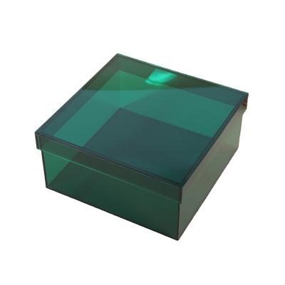 China Desktop Plastic Acrylic Boxes For Gifts Cube High Tech Gift Box Acrylic Flower Home Gift Box for sale