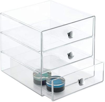 China Makeup Clear Acrylic Plastic Cosmetic Organizer Wash Room Clear Storage Box Storage Box Acrylic for sale