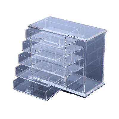 China Makeup Clear Acrylic Plastic Cosmetic Organizer Wash Room Clear Storage Box Storage Box Acrylic for sale