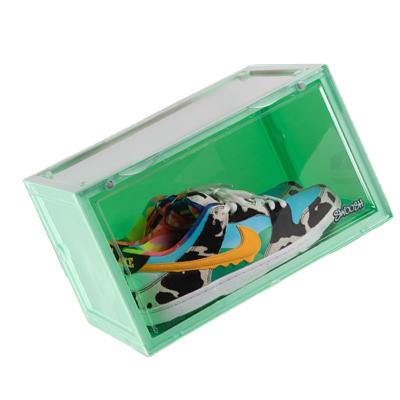 China Hot Anti Slip Colorful Acrylic Shoe Box Plastic Acrylic Shoe Storage Box Desktop Vending Box Storage Container for sale