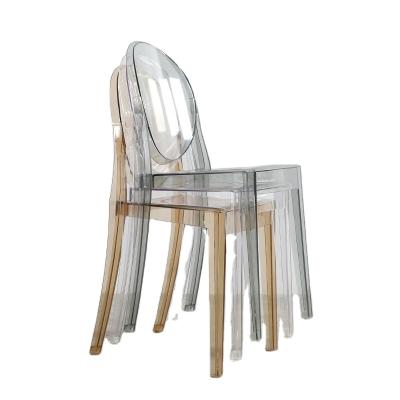 China Ins Style Competitive Price Acrylic Stackable Chair Adjustable Transparent Acrylic Cosmetics Clear PC(Size) Dining Chair Plastic Wholesale for sale