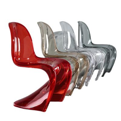 China High style popular adjustable transparent s-shaped lucite cis plastic acrylic (height) chair for sale