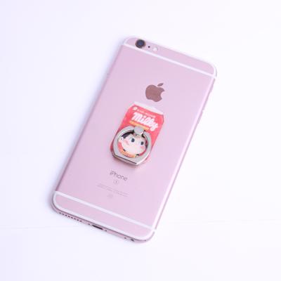 China Wholesale Design Acrylic Cute Movable Lazy Ring Food Cartoon Ring Stand Promotion Gift Buckle Phone Accessory Anti-Shake Promotional Gifts for sale