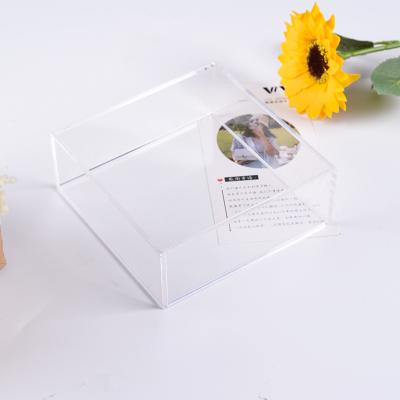 China Multi-Function Space Saving Hexagon Acrylic Ring Box Custom Sauqre Acrylic Candy Box With Lid Clear Acrylic Wedding Card Box for sale