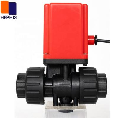 China HEPHIS DN15-50 AC110V 220V 2 Ways General Motorized Ball Valve Actuator Ball Valve Electric For Water System for sale